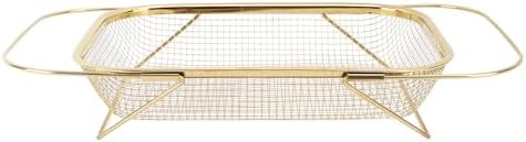 Over The Sink Colander, Stainless Steel Strainer Basket with Handles