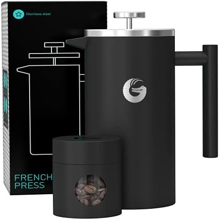 Coffee Gator 34 Oz French Press and 4oz Mini Canister