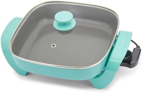 GreenLife 12" 5QT Electric Skillet, Turquoise