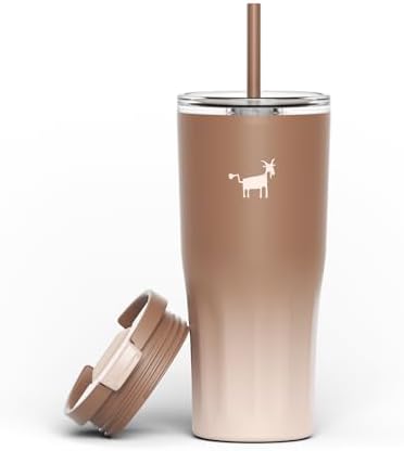 CHEERFUL GOAT Ceramic Travel Tumbler Ceramic Coffee Mug with 2 Lids