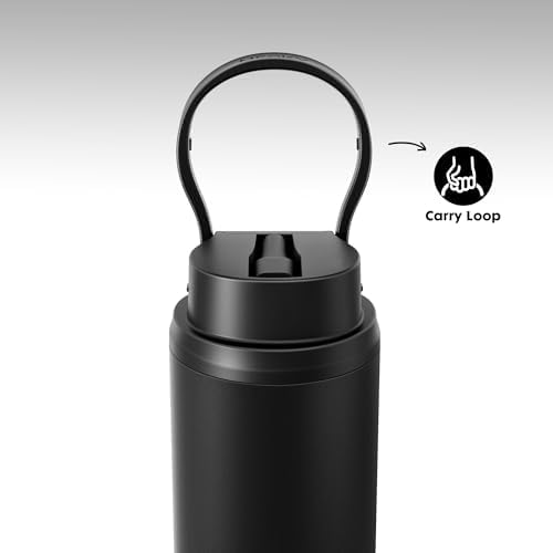 Meoky 24 oz Insulated Water Bottle: Flip-to-Pop Straw, Leak Proof, 24H