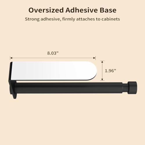 YUMORE Adhesive Paper Towel Holder, Under Cabinet, Black