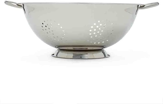 Metal Colander with Stainless Steel Finish by Home Basics, 7 QT | Large - Image 2