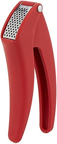 Kuhn Rikon Garlic Press, 7” Red