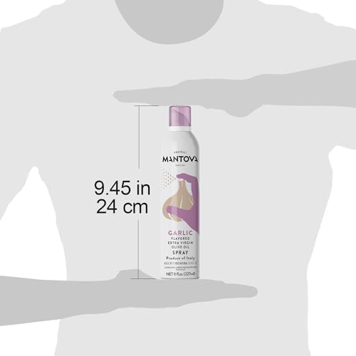 Mantova Garlic Flavored Extra Virgin Olive Oil Spray, 8 Fl Oz