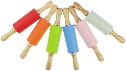 6 Pack Mini Small Rolling Pin for Kids, Kids Rolling Pin Wooden Handle