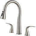 TIORIY 3 Hole Kitchen Faucet with Pull Down Sprayer