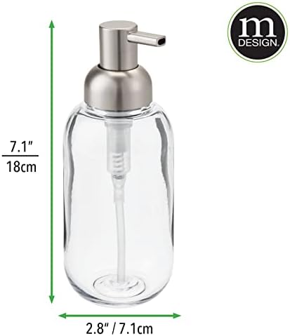 mDesign Plastic Refillable Liquid Soap Dispenser, 2 Pack