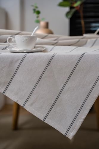 ArtBud Cotton Linen Table Cloths Boho Farmhouse Heavy Fabric Table