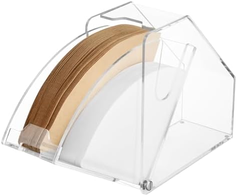 Coffee Filter Holder With Lid - Acrylic Paper Dispenser Rack Storage