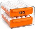 SEQ Egg Holder for Refrigerator, 32 Egg 2-Tier Pull-Out Drawer Egg