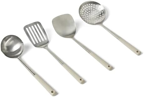 Amazon Basics Stainless Steel Cooking Utensil Set with Ladle, Spatula