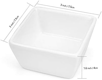Foraineam 12 Pack 3 Oz Porcelain Dip Bowl Set, White Ramekins