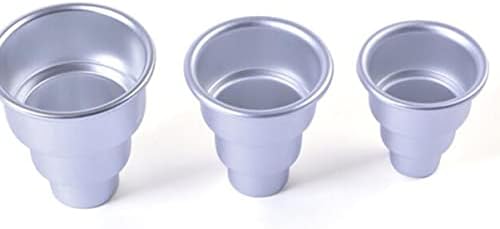 3-Tier Round Cake Molds Aluminum Cupcake and Pudding Baking Pan Set of