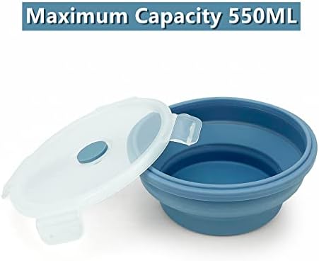 3piece Collapsible Bowl with Lids, Microwave Silicone Meal Prep Lunch