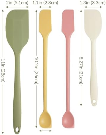 NiHome 4 Pcs Silicone Spatula Set, Heat Resistant Baking & Cooking
