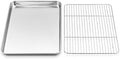 Onader 9x13IN Stainless Steel Quarter Cookie Sheet Pan with Wire Rack