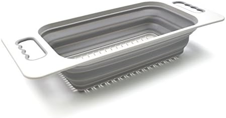 SAMMART Over The Sink Rectangular Colander (Grey)