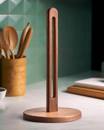 KitchLife Acacia Wood Paper Towel Holder, 6.5"