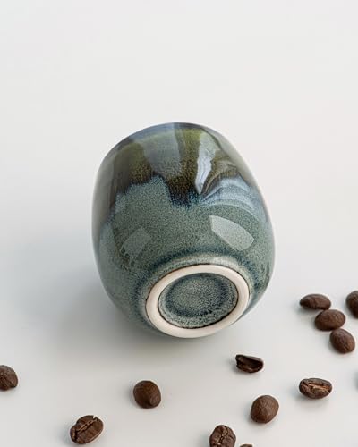 2.7oz Espresso Cups Set of 4 with Saucers & Spoons, Ceramic Demitasse