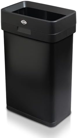 Clorox Slim Open Top Trash Can, 13 Gal, Matte Black