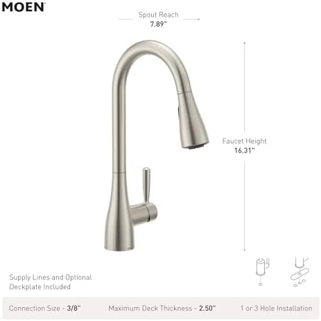 Moen Shoreway Pull-Down Kitchen Faucet, Spot Resist Stainless
