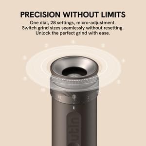 OutIn Fino Portable Electric Coffee Grinder, Tundra Brown
