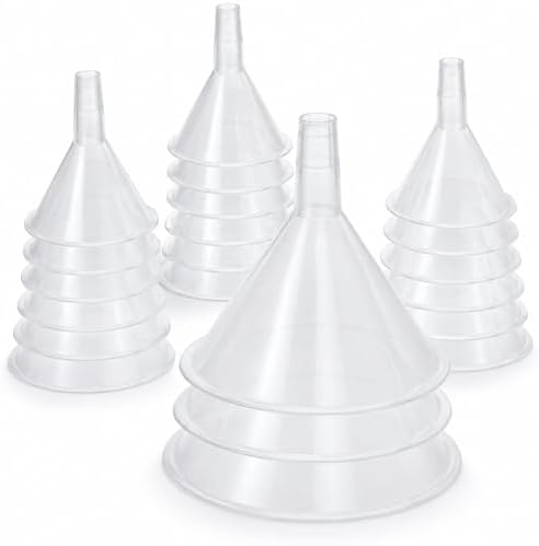 RHBLME 20 PCS Plastic Funnels Set, 4.7 Inch Wide Mouth Clear Plastic