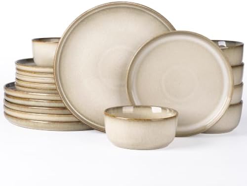 GBHOME Dinnerware Sets for 4, 12 Pieces Ceramic Plates and Bowls Set