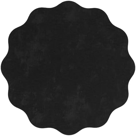 Black Placemats Set of 4 Faux Velvet Leather Place Mats Round