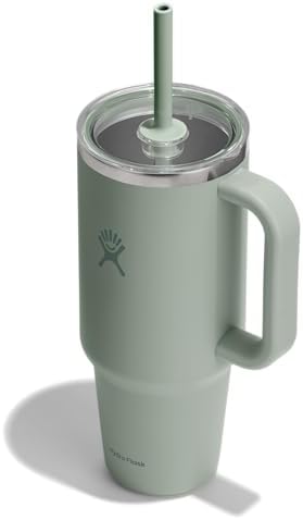 Hydro Flask Travel Tumbler with Handle, Clear Lid and Straw