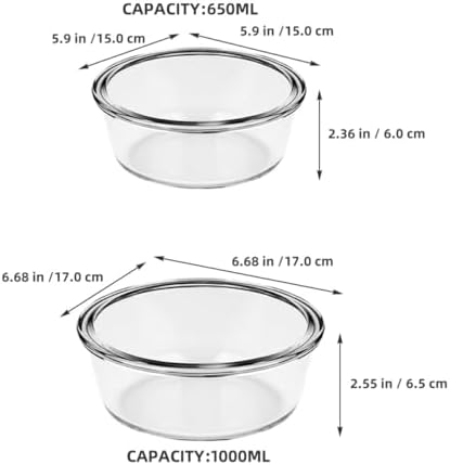 CALLARON 2pcs Glass Mixing Bowls for Baking and Air Fryer Use Xmas