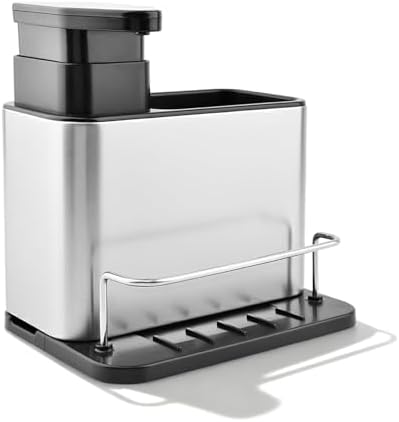 3-in-1 Sink Organizer with Soap Pump, Stainless Steel