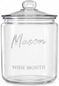 1 Gallon Mason Glass Jar with Lid – Wide Mouth Glass Storage Jar with