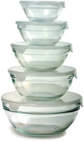 Norpro 10-Piece Nesting Glass Mixing/Storage Bowls with Lids
