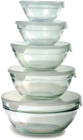 Norpro 10-Piece Nesting Glass Mixing/Storage Bowls with Lids