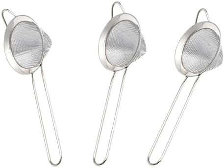 3-Piece Stainless Steel Fine Mesh Strainer Set - Conical Tea &