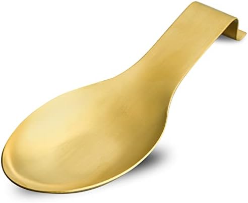 BETTWILLGold Spoon Rest for Kitchen Counter, Stainless Steel Spoon