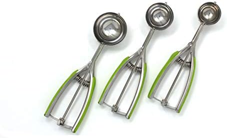 Millvado 3 Pack Stainless Steel Ice Cream and Cookie Scoops | With