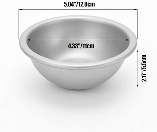 4 Inch Sphere Cake Pan Set, Aluminum Alloy Cute 3D Hemisphere Mold