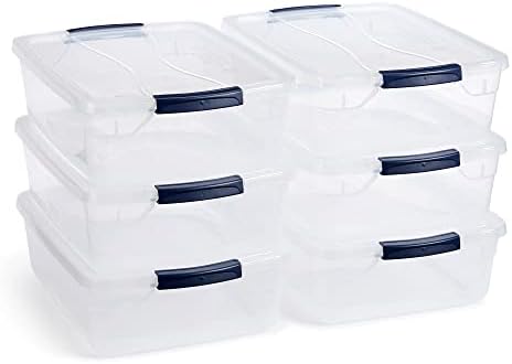 Rubbermaid Cleverstore Storage Containers, 17 Quart, 6 Pack