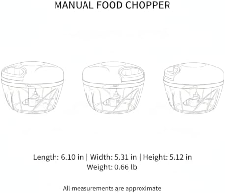Multipurpose Manual Pull-String Food Chopper for Garlic, Herbs, and