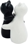 Cat Salt and Pepper Shakers, Set of 2, White and Black
