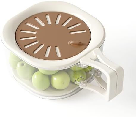 Fruit Vegetable Washing Bowl with Strainer, Brown