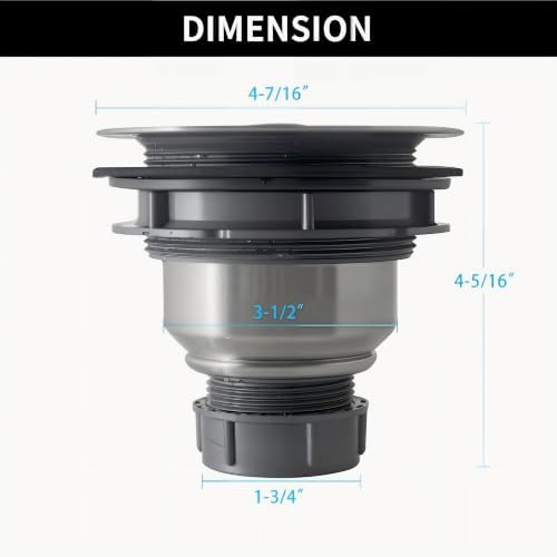 3-1/2-Inch Stainless Steel Kitchen Sink Drain Assembly Kit