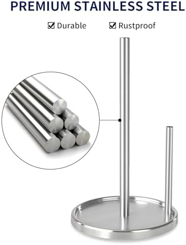 Jesginboo Silver Countertop Paper Towel Holder, Weighted Base