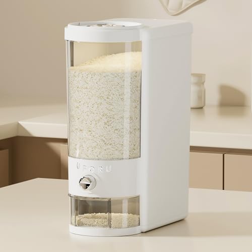 UFORU Rice Dispenser,23 LB Airtight Rice Storage Container with Date