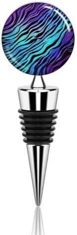 Purple Blue Green Camouflage Zebra Stripes Wine Stopper Vacuum Alloy