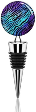 Purple Blue Green Camouflage Zebra Stripes Wine Stopper Vacuum Alloy
