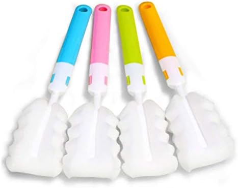 INVODA 4PCS Bottle Brush,Bottle Washer Set Long Sponge Bottle Cleaning
